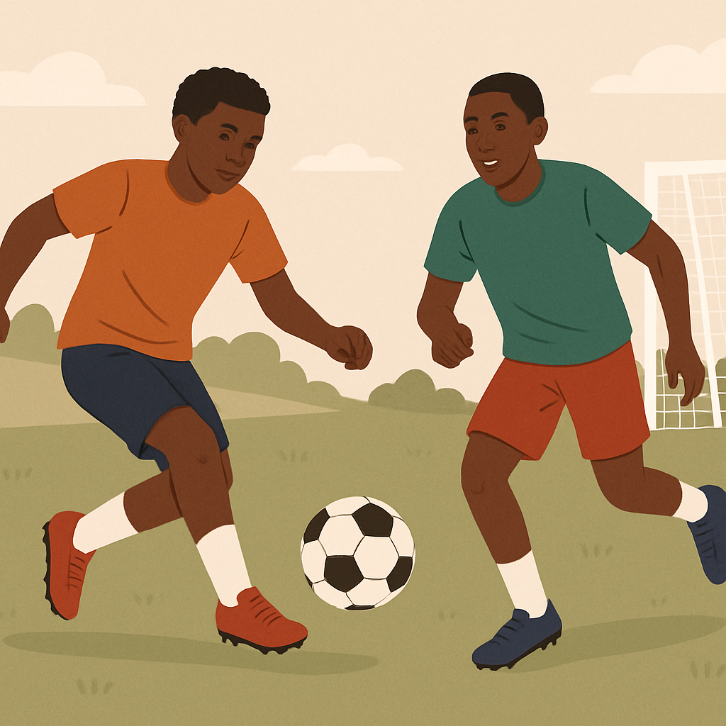 Children playing football